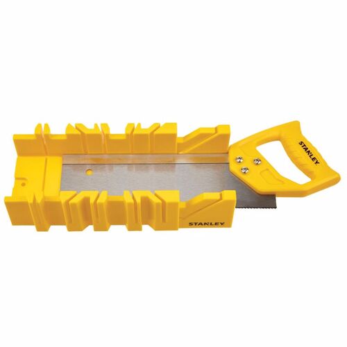 Miter Box with Saw 11" L X 3.6" W Plastic Yellow Yellow