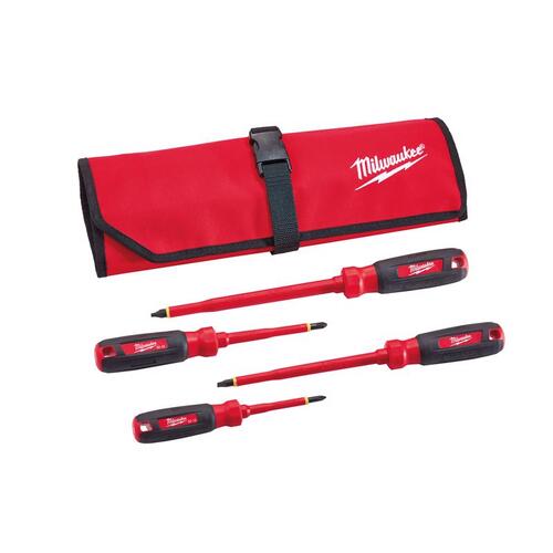 Screwdriver Set Slotted/Square 1000V Insulated Black/Red