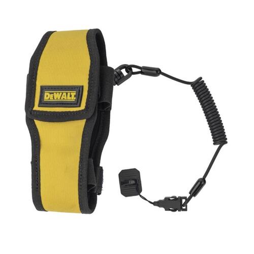 DEWALT DXDP910600 Mobile Phone Holder With Lanyard Polyester/Steel 2.95" W 2 lb. cap. Black/Yellow Black/Yellow
