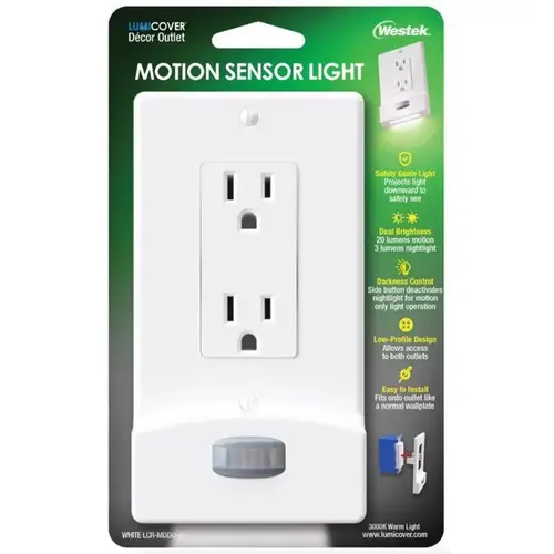 Nightlight Wall Plate LumiCover White 1 gang Plastic Decora White