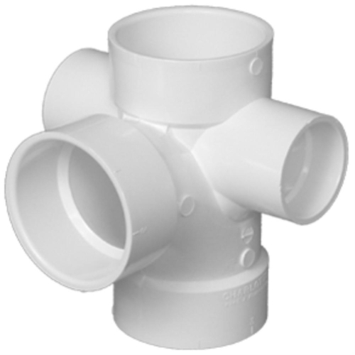 Reducing Double Fixture Fitting Tee Schedule 40 3" Hub X 3" D Hub PVC