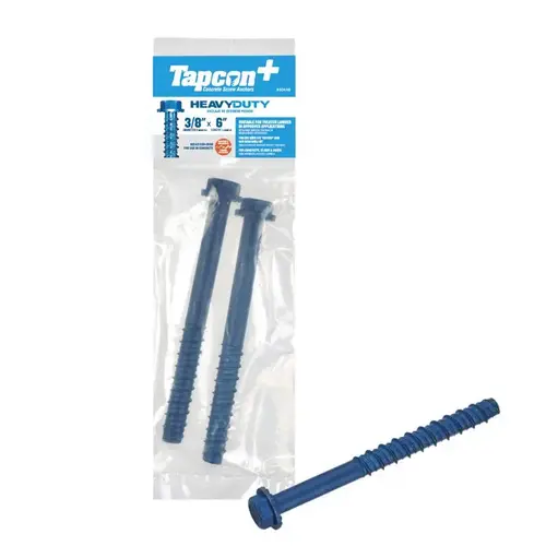 Concrete Screws 3/8" X 6" L Hex Drive Hex Washer Head Blu - 2 per pack x8 packs