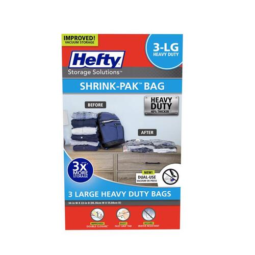 Hefty HFT-7046463-2 Vacuum Cube Storage Bags Shrink-Pak Clear Clear