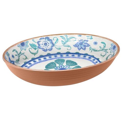 TarHong PAN5132TMSTF Serving Bowl 91.3 oz Multicolored Melamine Rio Turquoise Floral Multicolored