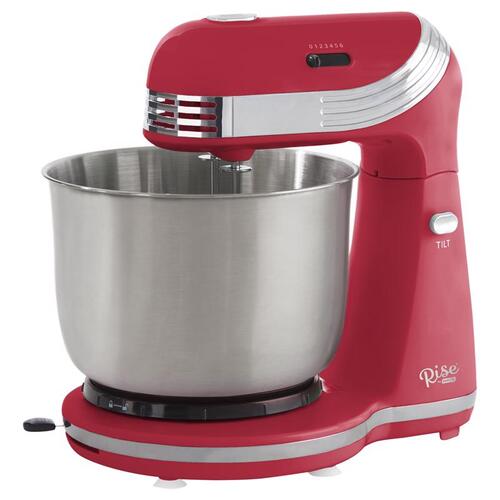 Rise by Dash RCSM200GBRR02 Mixer Red 3 qt. cap. 6 speed Stand Red