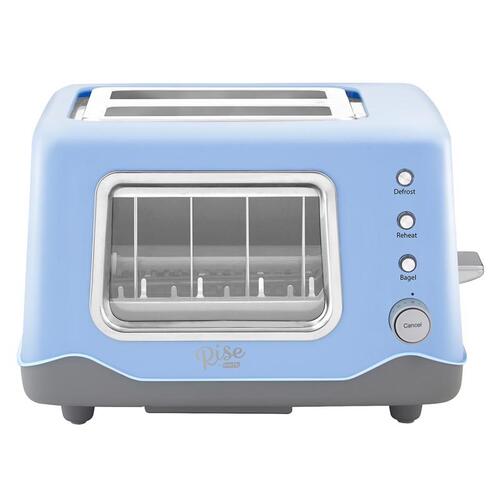 Toaster Metal Blue 2 slot 7.9" H X 12.2" W X 9.5" D Blue