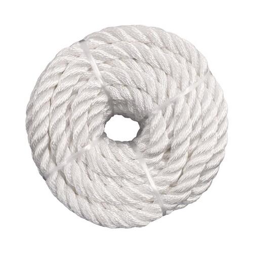 Rope 1/2" D X 50 ft. L White Twisted Nylon White