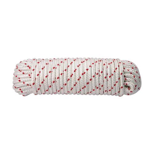 Rope 5/16" D X 50 ft. L Red/White Diamond Braided Polyester Red/White