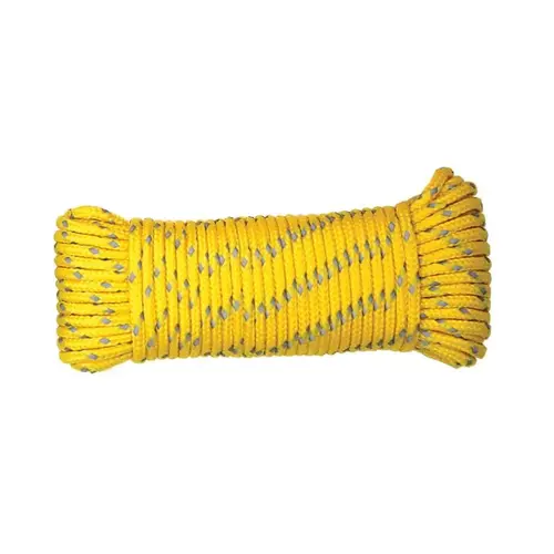 Rope 5/32" D X 50 ft. L Yellow Diamond Braided Polypropylene Yellow