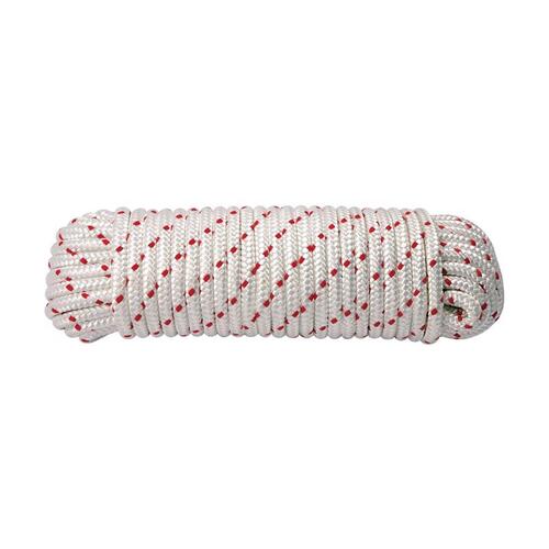 Rope 7/16" D X 100 ft. L Red/White Diamond Braided Polyester Red/White