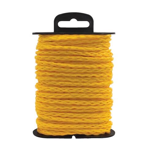 Rope 5/32" D X 45 ft. L Yellow Hollow Braided Polypropylene Yellow