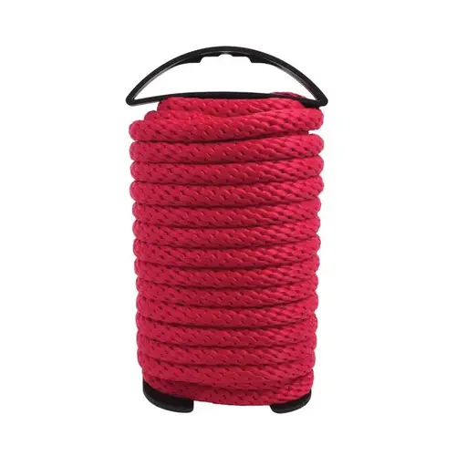 Rope 1/2" D X 35 ft. L Red Solid Braided Polypropylene Red