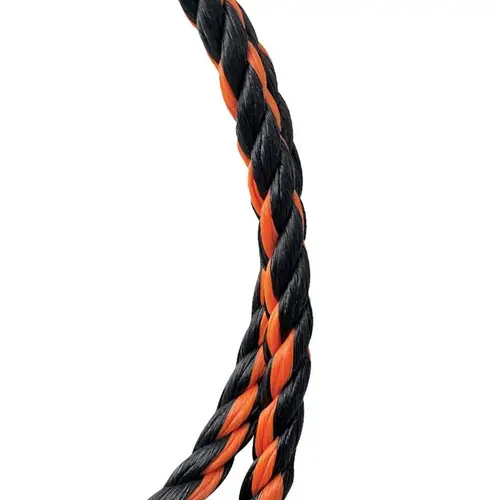 Rope 3/8" D X 50 ft. L Black/Orange Twisted Polypropylene Black/Orange