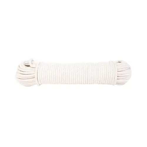 Clothesline Rope 7/32" D X 100 ft. L Natural Solid Braided Cotton Natural