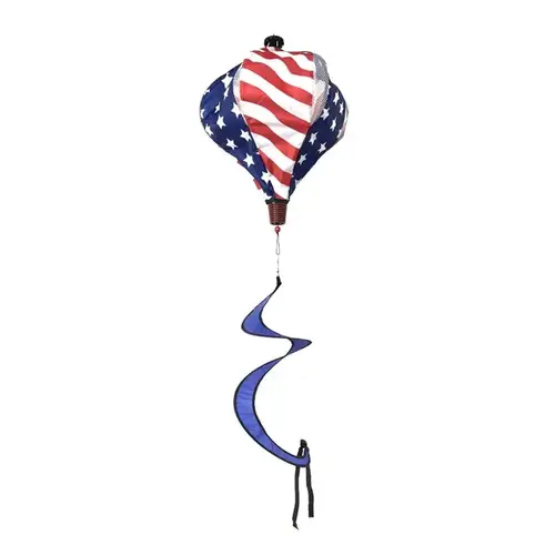 Balloon Spinner Multicolored Polyester 55" H Patriotic Stars and Stripes Multicolored