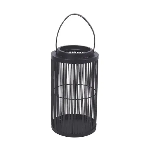 Lantern Black Plastic 14" H Black