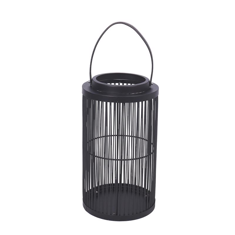 Luminous Garden ZAC2SP42301 Lantern Black Plastic 14" H Black