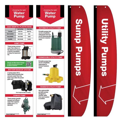 Retail First Inc 1000-000116 Signage Kit Assorted Sump Pump SS for 8FT and 12FT Metal/Styrene Assorted