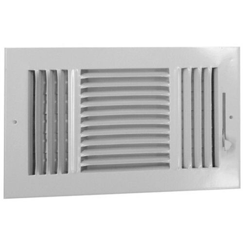 3 Way Sidewall Register, Steel, White, 10 x 6-In. 3 Way Sidewall Register, Steel, White, 10 x 6-In.