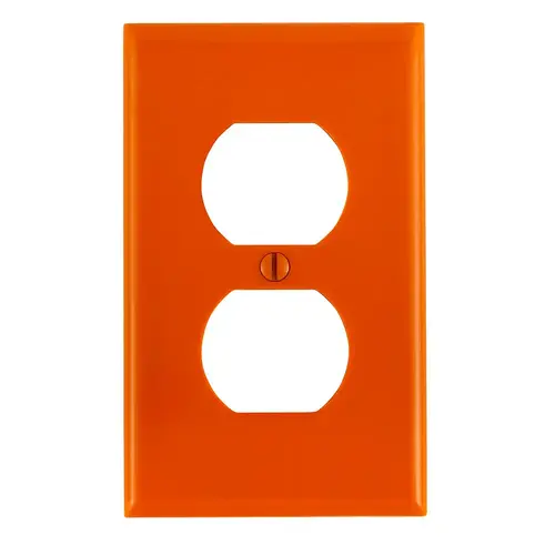 1-Gang Duplex, Midi Nylon Wall Plate, Orange