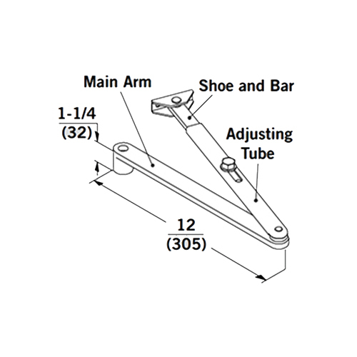 DORMA MOD-AF89P-689 8600 Series Closer Arm With P86 Bracket, Aluminum Painted