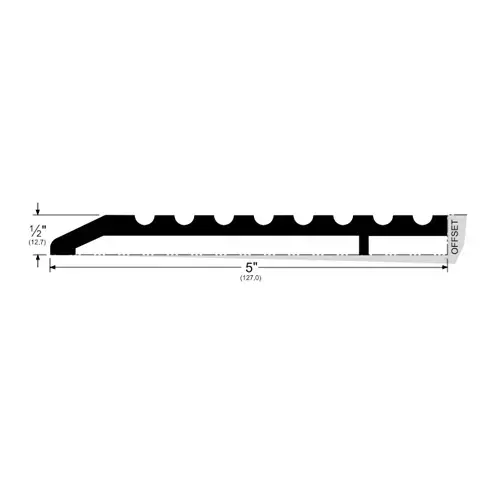 Half Saddle Threshold, 1/2" by 5" by 72", Mill Aluminum