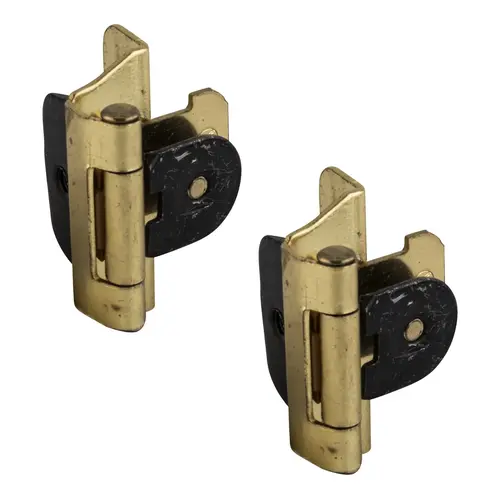 Bright Brass Double Demountable Cabinet Hinges 1/4 Inche - 2 per pack x2 packs