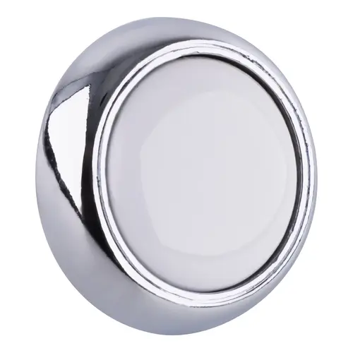 Polished Chrome Dual-Tone Round Cabinet Knob With White Insert 1-1/4" Diameter For Kitchen And Cabinet Hardware - pack of 10