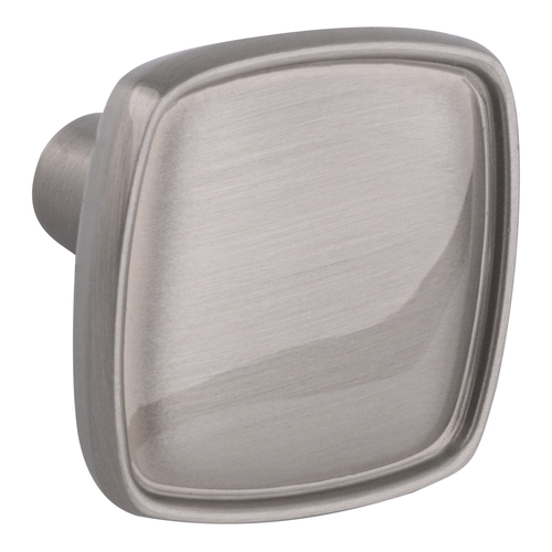 Satin Nickel Square Porter Cabinet Knob 1.125" Diameter For Kitchen And Cabinet Hardware - pack of 2