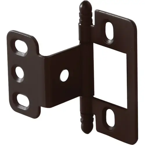 Decorative Butt Hinge, Partial Wrap, Non-Mortise, Ball Finial For inset face frame doors, Dark oil-rubbed bronze