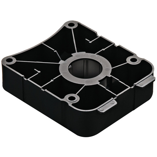 Square Mounting Plate, for diameter 78 mm Adjustment Foot/Tube Screw-mount Black