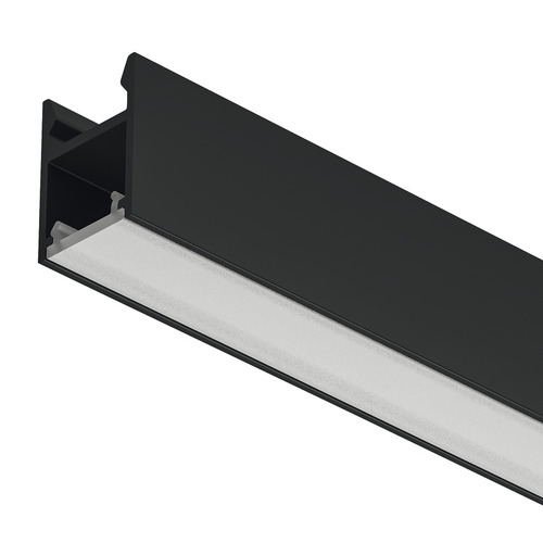 Aluminum Profle, Hafele Loox5 Profile 2103, for LED strip lights Internal width 11 mm (7/16"), Length: (92") 2500 mm, black Profile: anodized Diffuser: opal white