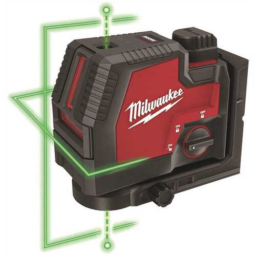 Green 100 ft. Cross Line and Plumb Points Rechargeable Laser Level with REDLITHIUM Lithium-Ion USB Battery and Charger