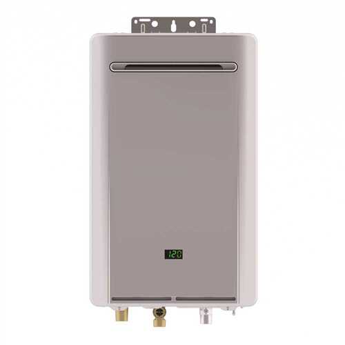 Rinnai RE180eN Efficiency Series RE 8.5 GPM Residential 180,000 BTU Natural Gas Tankless Water Heater 15-Year Warranty Silver Metallic