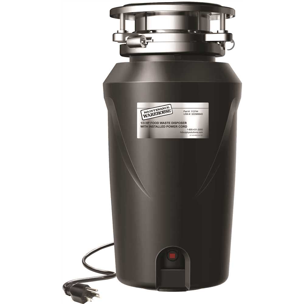 HD Supply-Maintenance Warehouse US-MW3-44 1/3 HP Garbage Disposal with Installed Power Cord