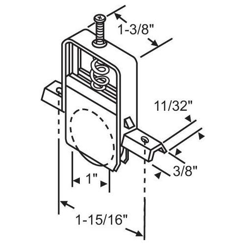 PATIO SCRN RLR ASY- STL 1"