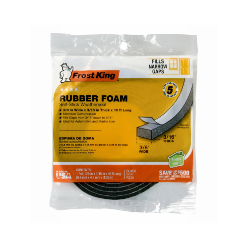 Thermwell Products R338WH 3/8x3/16 WHT Foam Tape