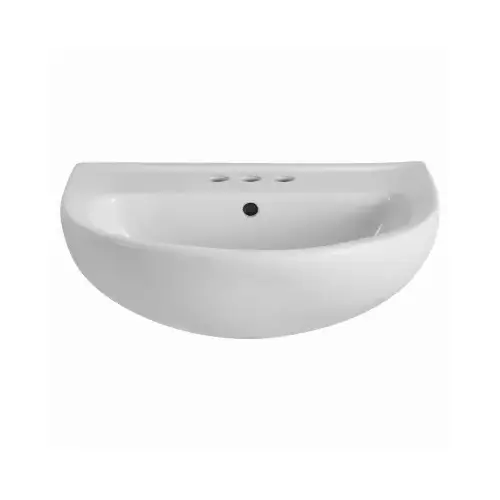 Evolution Series Pedestal Sink Top, 3-Deck Hole, 24 in OAW, 19 in OAH, 34-1/2 in OAD White