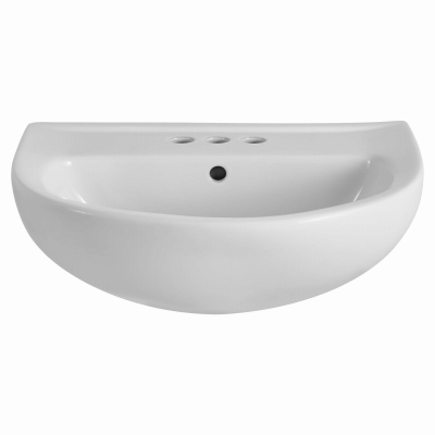 American Standard 0468004.020 Evolution Series Pedestal Sink Top, 3-Deck Hole, 24 in OAW, 19 in OAH, 34-1/2 in OAD White