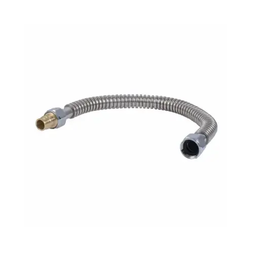 PEXA Water Heater Connector, Flexible Stainless Steel, 3/4 PEXA Brass Expansion x 3/4 FIP x 18 In.