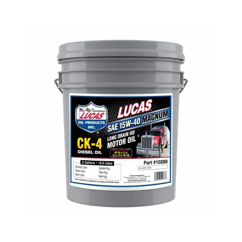 Lucas Oil Products 10288 CK-4 Heavy Duty Diesel Motor Oil, 5 Gallons