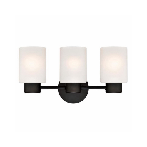 Sylvestre 3 Light Indoor Wall Fixture, Clear Glass Shades, Oil Rubbed Bronze Finish