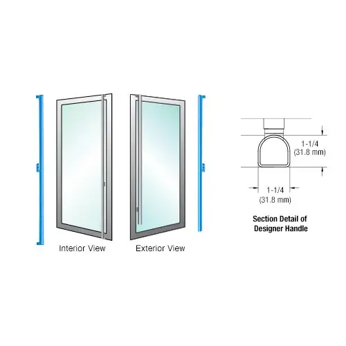 CRL Blumcraft DDH130FS3APT Powder Coated Right Hand Reverse Aluminum/Wood Door Mount 'FS' Exterior Designer Dummy Handle