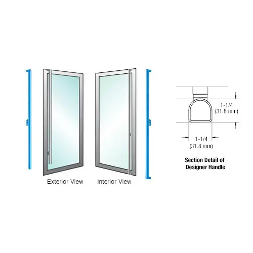 CRL Blumcraft DDH130FS5APT Powder Coated Right Hand Aluminum/Wood Door Mount 'FS' Exterior Designer Series Dummy Handle