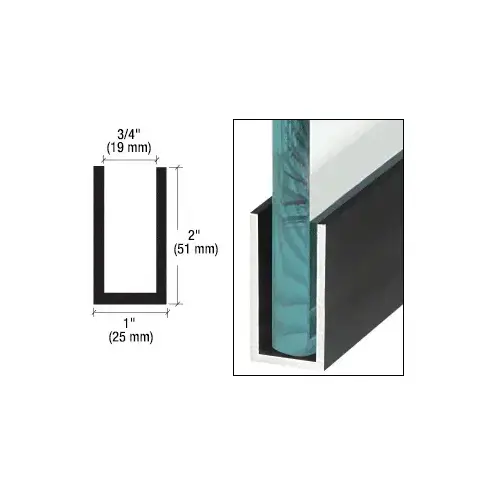 Matte Black Wet Glaze 2" Deep U-Channel 240" Stock Length - pack of 25