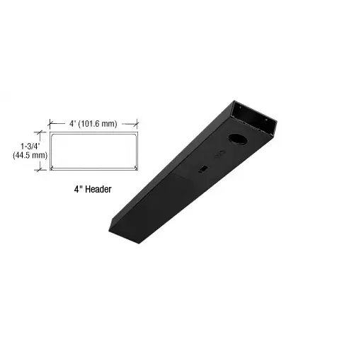 Matte Black 4" x 41-1/4" Single Door Header