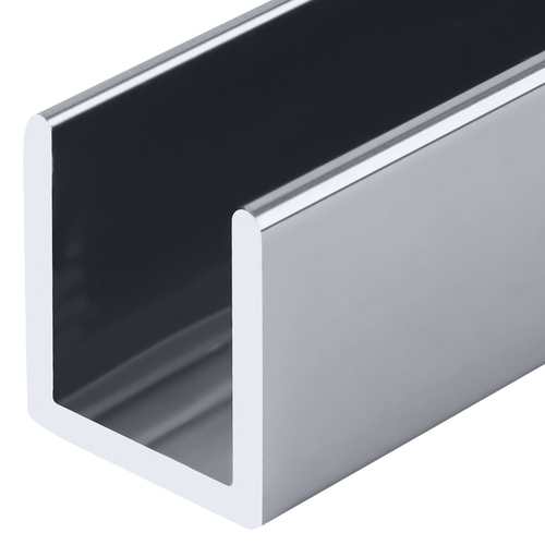 Brite Anodized 1/2" Fixed Panel Shower Door Deep U-Channel - 144"