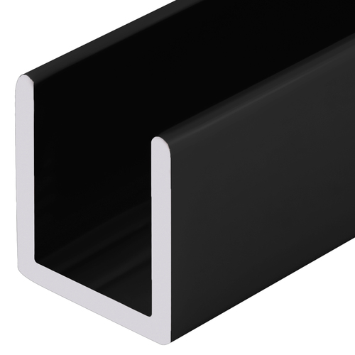CRL SDCD12BL Black 1/2" Fixed Panel Shower Door Deep U-Channel - 95" Length