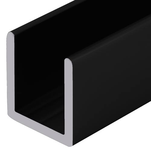 CRL SDCD12MBL Matte Black 1/2" Fixed Panel Shower Door Deep U-Channel - 95"