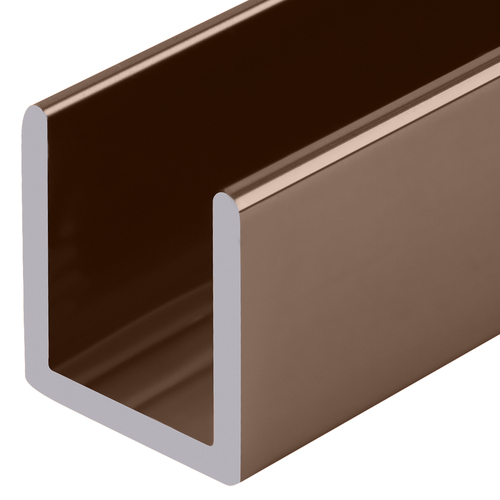 Polished Copper 1/2" Fixed Panel Shower Door Deep U-Channel - 95" Length